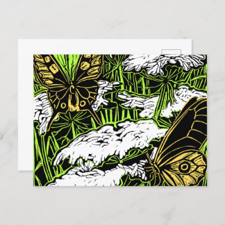 蝶とクイーンアンズレース ポストカード