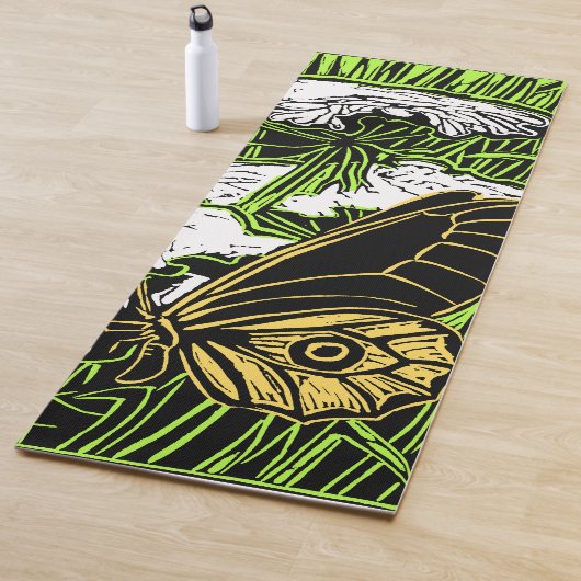 蝶とクイーンアンズレース ヨガマット (インサイチュ)