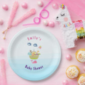 蝶とクジラをモチーフにした、キュートな動物園の動物の箱 ペーパープレート (パーティー)