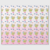 蝶とクジラをモチーフにした、キュートな動物園の動物の箱 ラッピングペーパー (フラット)