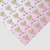 蝶とクジラをモチーフにした、キュートな動物園の動物の箱 薄葉紙 (詳細)