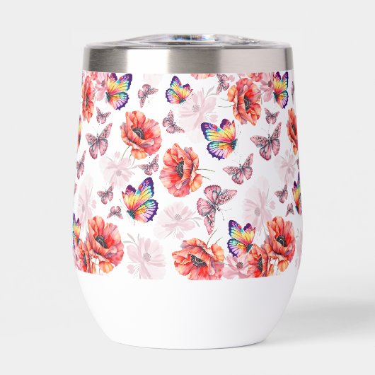 蝶とケシの花 (正面)