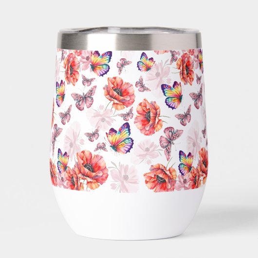 蝶とケシの花 (背面)