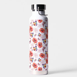 蝶とケシの花 ウォーターボトル