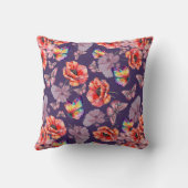 蝶とケシの花 クッション (裏面)