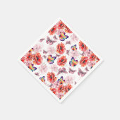 蝶とケシの花 スタンダードカクテルナプキン (角)