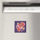 蝶とケシの花 マグネット (インサイチュ (食洗機))