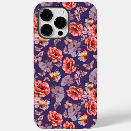 蝶とケシの花 Case-Mate iPhoneケース (裏面)