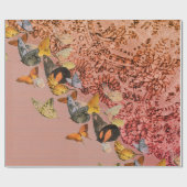 蝶とシャンティリーレースのラッピング紙 ラッピングペーパー (フラット)