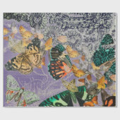 蝶とシャンティリーレースのラッピング紙 ラッピングペーパー (フラット)