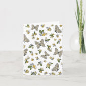 蝶とスイカズラの模様のカード サンキューカード (正面)