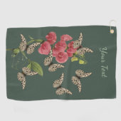 蝶とスイートピーの花 ゴルフタオル (横)