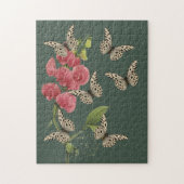 蝶とスイートピーの花 ジグソーパズル (縦)