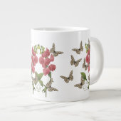 蝶とスイートピーの花 ジャンボコーヒーマグカップ (正面右)