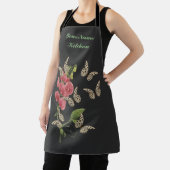 蝶とスイートピーパーソナライズされた花 エプロン (インサイチュ)