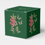 蝶とスイートピーパーソナライズされた花 フェイバーボックス (正面サイド)