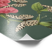 蝶とスイートピーフラワー8x10 フォトプリント            (角)