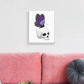 蝶とスカル キャンバスプリント (インサイチュ (リビング))