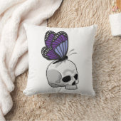蝶とスカル クッション (ブランケット)