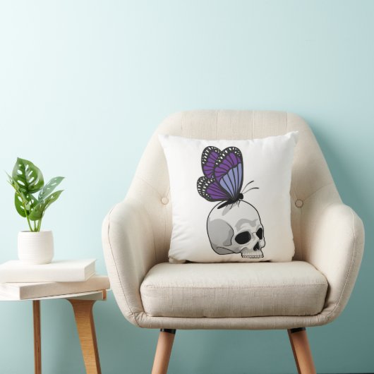 蝶とスカル クッション (椅子)