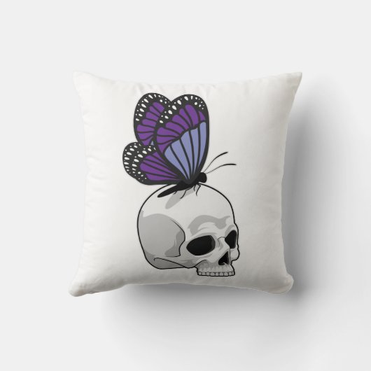 蝶とスカル クッション (裏面)