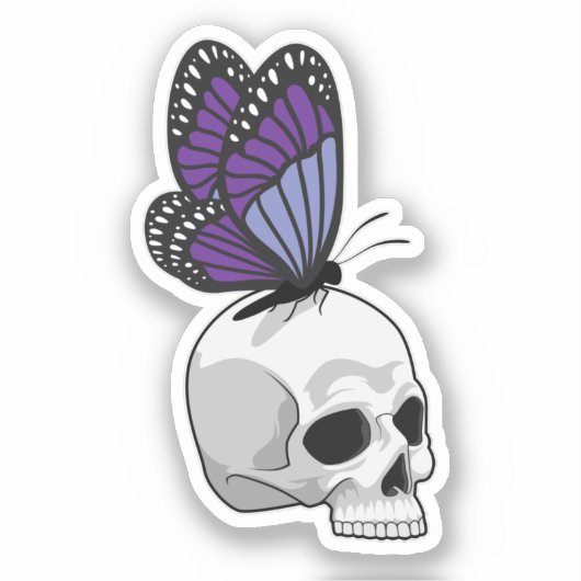 蝶とスカル シール (正面)
