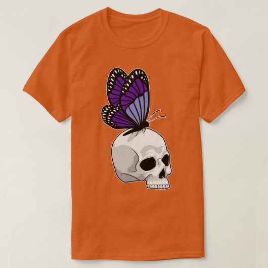 蝶とスカル Tシャツ (デザイン正面)