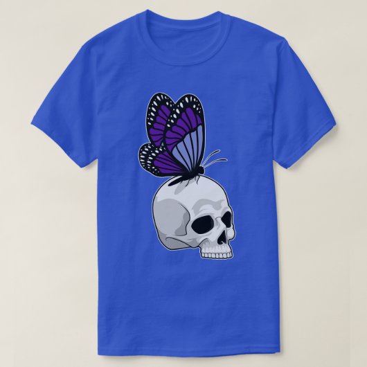蝶とスカル Tシャツ (デザイン正面)