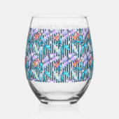 蝶とステムレスカラフルワイングラス ステムなしワイングラス (左)