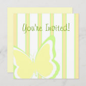 蝶とストライプ 招待状 (正面/裏面)