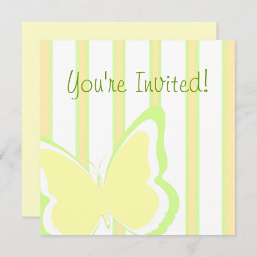 蝶とストライプ 招待状 (正面/裏面)