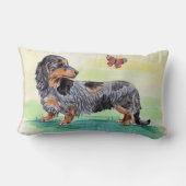 蝶とダシュント犬 ランバークッション (裏面)