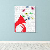 蝶とチューバ キャンバスプリント (インサイチュ (ウッドフロア))