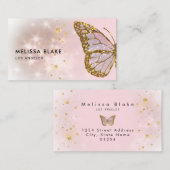 蝶とチョンキーフェイクグリッター名刺 名刺 (正面/裏面)