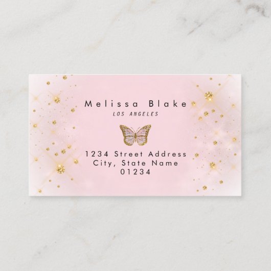 蝶とチョンキーフェイクグリッター名刺 名刺 (裏面)