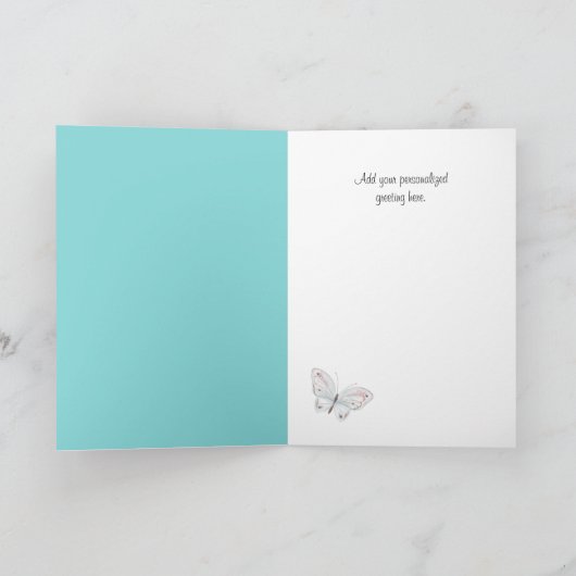 蝶とツタのフレーム写真マザーデイカード カード (内部)