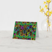 蝶とテングウと花で元気を得る カード (黄色い花)