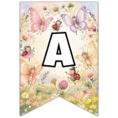 蝶とテントウムシの花の庭 お誕生日おめでとう バンティングフラッグ (第3の旗)