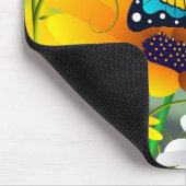 蝶とデイジーマウスパッド マウスパッド (コーナー)