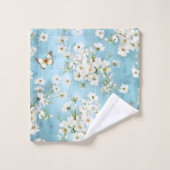 蝶とデイジー喜び バスタオルセット (ウォッシュタオル)