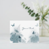 蝶とデイジー葉書 ポストカード (スタンド正面)