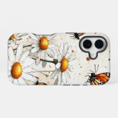 蝶とデイジー – コテージコーレフォンケース iPhone 16ケース (裏面横)