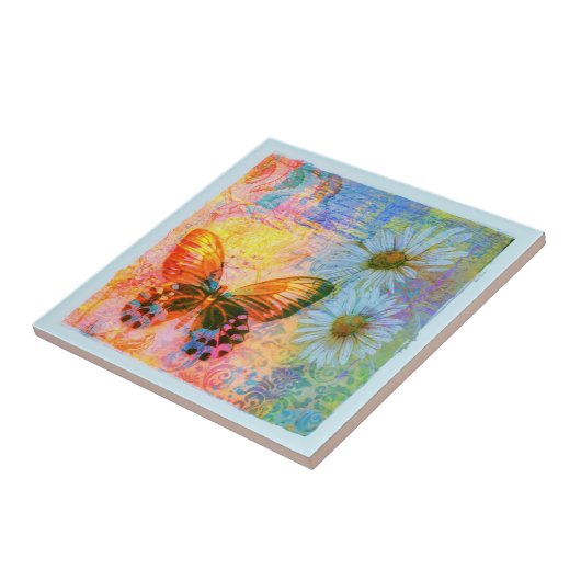 蝶とデイジー タイル (側面)