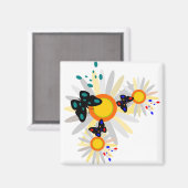 蝶とデイジー マグネット (正面/裏面)