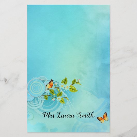 蝶とデイジー 便箋 (正面)