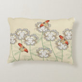 蝶とデ絵を描ジタルフラワー付き枕 アクセントクッション (裏面)