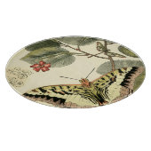 蝶とトンボと赤い花 カッティングボード (角)