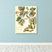 蝶とトンボと赤い花 キャンバスプリント (インサイチュ (ウッドフロア))