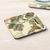 蝶とトンボと赤い花 コースター (左側)