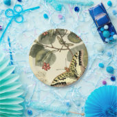 蝶とトンボと赤い花 ペーパープレート (パーティー)